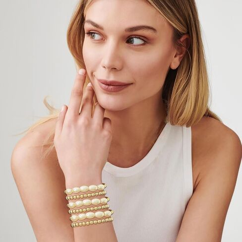 Multi layer Bracelet for Women Gold Chain Bracelet Sets Dainty Link Paperclip Bracelets Adjustable Layered Cuff Bracelets Gifts for Girls in Saudi Arabia