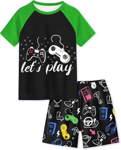 Fiodrimy Boys Pajamas Toddler Boys Summer Pajamas Dinosaur 2 Piece Short Sleeves Boy Pjs Kids Sleepwear Size 3-8 Years in Kuwait