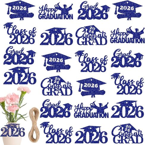 MARFOREVER 2025 Graduation Cutouts, 30Pcs Glitter Grad Cap 2025 Cutout Tags Centerpiece Double Side 2025 Graduation Party Decorations for Class of 2025 Congrats Grad Party Favors Supplies, Black in Kuwait