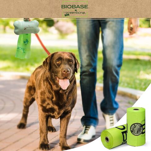 Biobase by Greenbone Dog Poop Facs-10 لفات (120 كيس) ، قائم على نشا الذرة ، متين ، يناسب معظم الموزعات in Kuwait