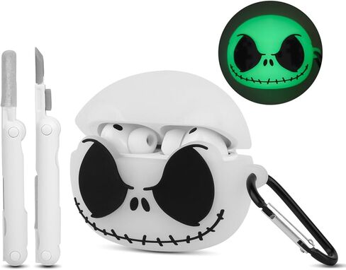 for AirPods Pro/Pro 2nd Generation Case Cover with Keychain, Luminous 3D Skull Case Designed for Apple AirPod Pro/Pro 2, Soft Silicone Cute Anime Cool Funny Airpods Pro Case for Women Men Girls Boys in Kuwait