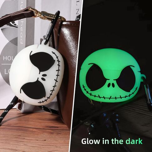 for AirPods Pro/Pro 2nd Generation Case Cover with Keychain, Luminous 3D Skull Case Designed for Apple AirPod Pro/Pro 2, Soft Silicone Cute Anime Cool Funny Airpods Pro Case for Women Men Girls Boys in Kuwait