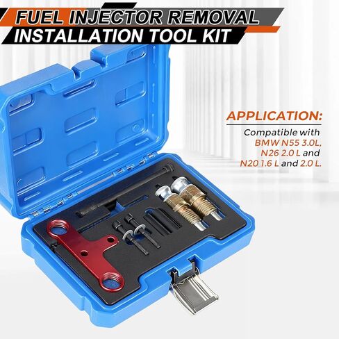 Fuel Injector Removal Puller Kit Injector Seal Install Tool Compatible with Volkswagen TDi 4 Cyl 8V 16V Diesel Audi VW 1.2 1.4 1.6 1.8 2.0 2.7 3.0 3.2 3.6 V6 4.2 V8 FSI TSI TFSI Petrol in Kuwait