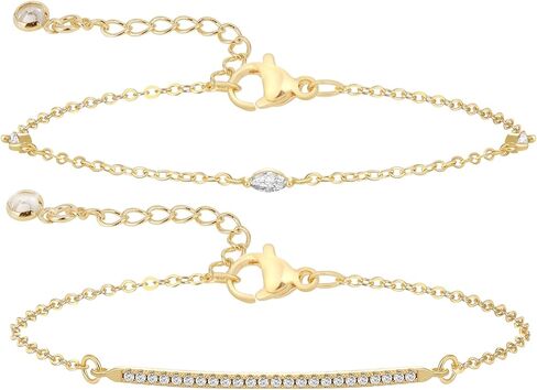 14k Gold Plated Bracelet Stack for Women & Men Cuff Love Knot Bangles Matching Bracelets Gold Jewelry Gifts for Best Friend in Kuwait