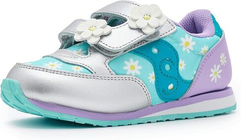 Saucony Kids Baby Jazz Hook & Loop Sneaker, Navy/Silver/Pink, 4.5 US Unisex Toddler in Saudi Arabia