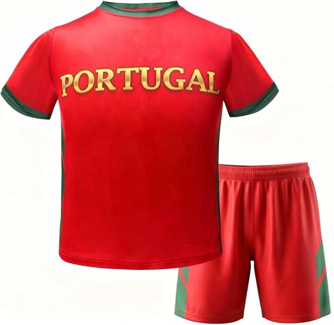 البرتغال أطفال بنين الشباب الرياضة كرة القدم كرة القدم طقم جيرسي قميص مجموعة السراويل in Kuwait