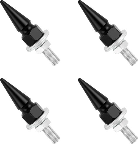4PCS Spikes License Plate Screws for Car,Personalized License Plate Bolts and Nuts as Car Decor,Universal Licence Plate Screw Set Car Accessories Fit for Cars Motorcycles SUVs (Black) in Kuwait