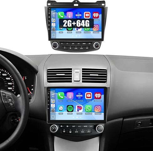 Hikity 10.1 "ستيريو سيارة أندرويد لهوندا أكورد 7th 2003-2007 لاسلكي Carplay أندرويد تلقائي نظام تحديد المواقع والملاحة ستيريو بلوتوث سيارة استقبال الصوت شاشة تعمل باللمس in Kuwait