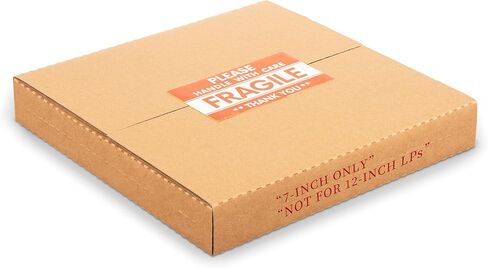 7.5x7.5x1 inch Shipping Boxes for 45 RPM 7" Vinyl Record, Kraft Corrugated Cardboard Box for Mailing, Packing, Moving, Storage, with Fragile Stickers, 25-pack in Saudi Arabia