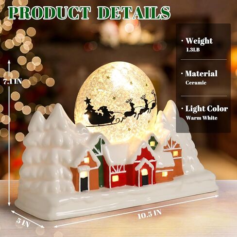 منازل قرية عيد الميلاد، منازل عيد الميلاد الخزفية مع ضوء LED دافئ عيد الميلاد Ornamnet منازل قرية عيد الميلاد ديكورات منزلية لعيد الميلاد in Saudi Arabia