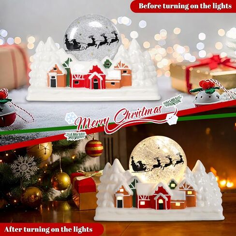 منازل قرية عيد الميلاد، منازل عيد الميلاد الخزفية مع ضوء LED دافئ عيد الميلاد Ornamnet منازل قرية عيد الميلاد ديكورات منزلية لعيد الميلاد in Saudi Arabia