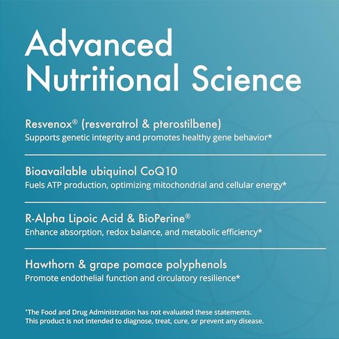 Natura Health Products Mito-Gevity (CV-Res-Q) Supplement – Mitochondrial Energy & Longevity Support* - Featuring Resveratrol, Hawthorn, Silibinol, R-Alpha Lipoic Acid (R-ALA) (60 Capsules) in Kuwait