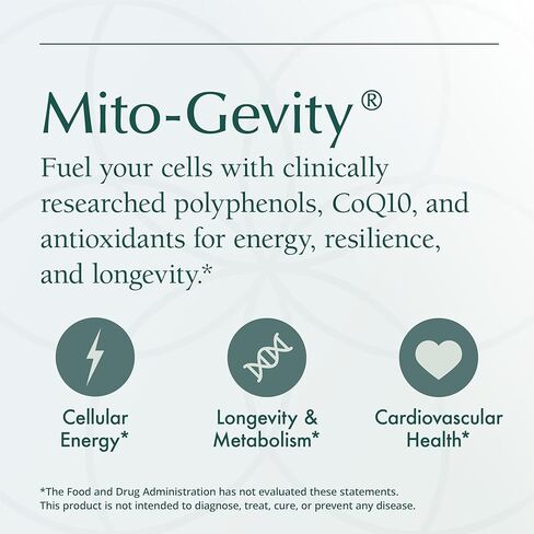 Natura Health Products Mito-Gevity (CV-Res-Q) Supplement – Mitochondrial Energy & Longevity Support* - Featuring Resveratrol, Hawthorn, Silibinol, R-Alpha Lipoic Acid (R-ALA) (60 Capsules) in Kuwait