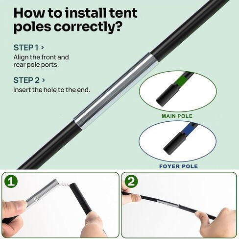 SUV Tent for Camping with Rainfly, 6-8 Person Car Camping Tent with Waterproof PU2000mm, Double Layer Design with Storage Bag, Green & Gray in Kuwait