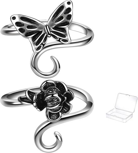 AQNJC 2 قطعة حلقات كروشيه للحياكة اللطيفة دليل الحياكة الدائري للإصبع قابل للتعديل حلقة التوتر لوازم الكروشيه in Kuwait