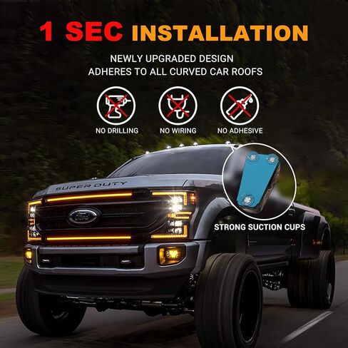Solar Wireless No Drill Truck Cab Roof Lights with Motion Vibration Sensor IP67 Waterproof 5PCS Solar-Powered Luces para Techo de Carro in Kuwait