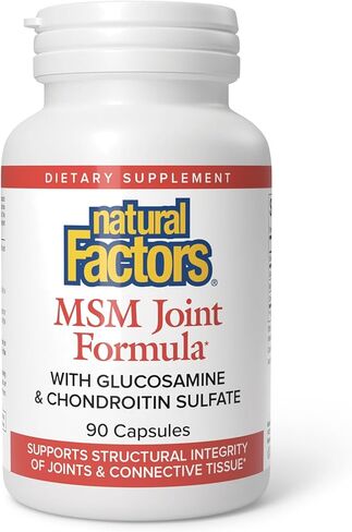 Natural Factors, Joint MSM Formula, Supports Healthy Joint, Muscle and Cartilage with Glucosamine and Chondroitin Sulfate, 90 capsules (90 servings) in Kuwait