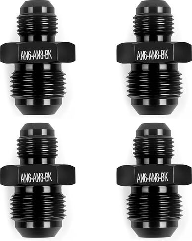 Straight 6AN to 6AN Male Flare Coupler Union Fuel Hose Adapter Fitting Aluminum Black 4PCS in Saudi Arabia