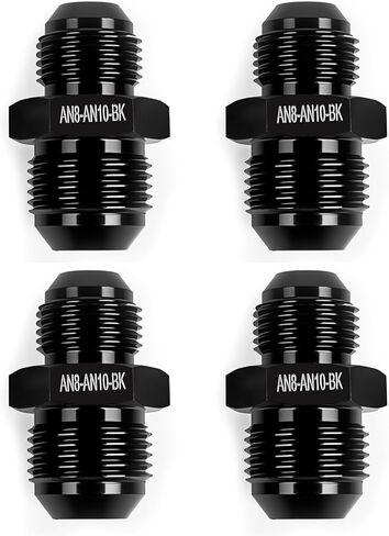 Straight 6AN to 6AN Male Flare Coupler Union Fuel Hose Adapter Fitting Aluminum Black 4PCS in Saudi Arabia