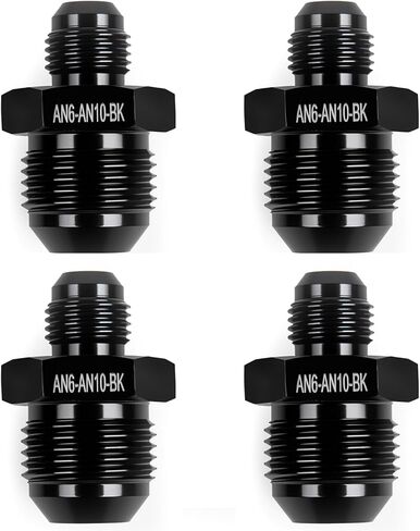 Straight 6AN to 6AN Male Flare Coupler Union Fuel Hose Adapter Fitting Aluminum Black 4PCS in Saudi Arabia