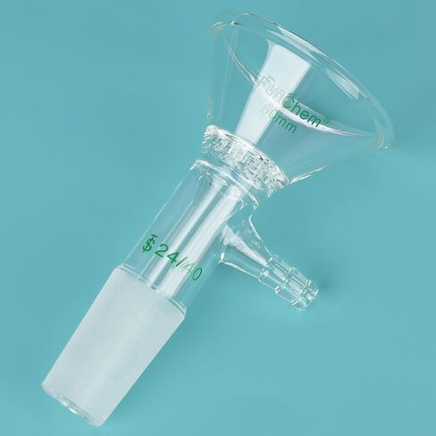 Triangle Glass Filter Funnel, 75mm Diameter Top Outer, 24/40 Inner Joint, Laboratory Filtration Funnel with Side Hose Connector in Kuwait