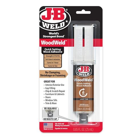 J-B Weld WoodWeld Syringe, Light Tan, 25ml 2 Pack in Kuwait
