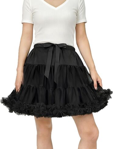 Women Tulle Petticoat Crinoline Underskirt Ballet Pettiskirt Layered Fluffy Tutu Skirt for Dress Prom Wedding Party in Kuwait