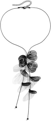 Flower Necklaces for Women Gold Floral Statement Necklace Floral Necklace Long Flower Statement Necklace Lariat Necklace Jewelry in Saudi Arabia