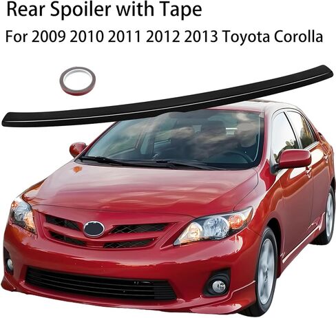 Rear Trunk Spoiler Compatible with 2014 2015 2016 2017 2018 Toyota Corolla Sedan Sporty Spoiler Style Wing Rear Lip ABS Plastic Gloss Black in Kuwait