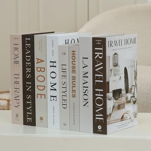 Fake Books for Decoration,Set of 3 Stylish Fake Book Decor, Perfect for Enhancing The Aesthetic Appeal of Coffee Tables, Living Rooms, and Shelves, Modern Hardcover Decor Books with Small Ornaments. in Kuwait