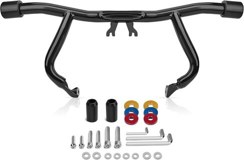 Front Engine Guard Highway Pegs Crash Bar Bumper Protector with Flat Washer Flat-Out Bar Fit for Harley Touring Street Glide Road King Electra Glide Ultra Limited 2014-2024 in Kuwait