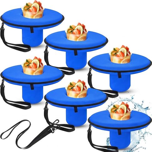 Honeydak 6 Pcs Neoprene Floating Drink Holder Floating Coaster Pool Drink Holder with Rope for Summer Tub Lake Boat Fun Water, Medium Size in Kuwait