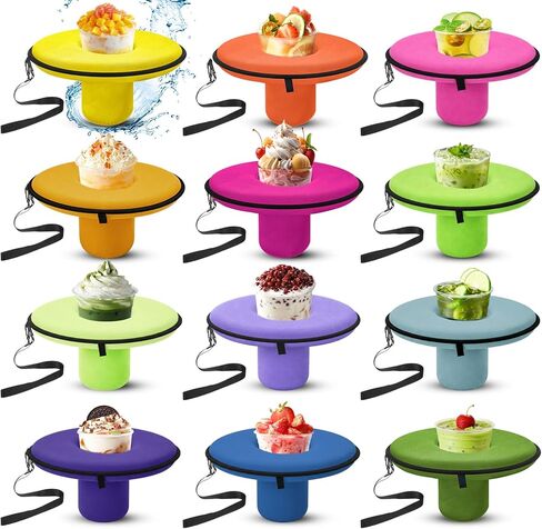 Honeydak 6 Pcs Neoprene Floating Drink Holder Floating Coaster Pool Drink Holder with Rope for Summer Tub Lake Boat Fun Water, Medium Size in Kuwait