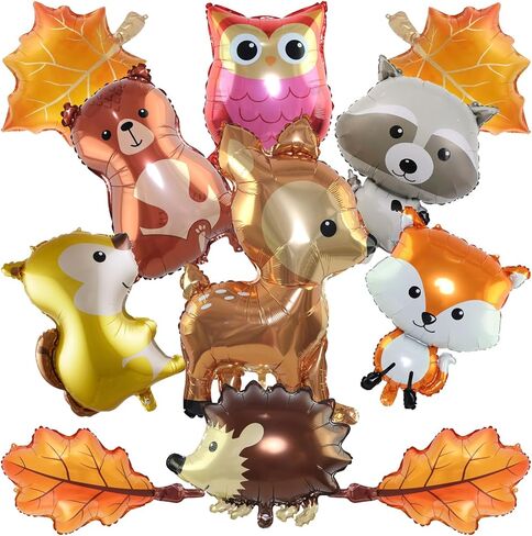 Safari Animal Balloons Set - 9 Giant Jungle Balloons (25-37in) for Kids' Birthday, Baby Shower, Wild One Themed Party Decorations, Includes Lion, Giraffe, Elephant, and More in Saudi Arabia