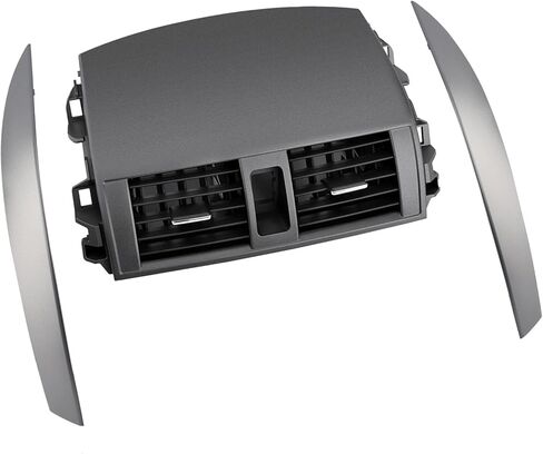 Center A/C Dash Air Vent Trim Cover, Console Outlet Grille Insert Panel With Emergency Switch Clock Button, Compatible with 2009-2013 Toyota Corolla Base CE LE XLE L S XRS, Replaces# 55670-02340 in Kuwait