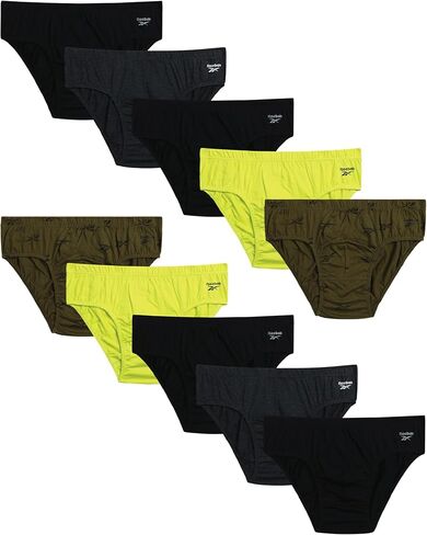 Reebok Men's Briefs - 10 Pack Classic Soft Stretch Low Rise Briefs with Contour Pouch - Underwear for Men (Sizes: S-XL) in Kuwait