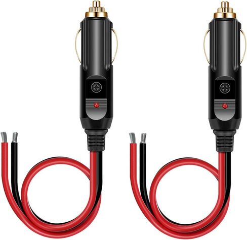 Heavy Duty 13AWG Male to Cigarette Lighter Male Plug, 12V Car Power Adapter Replacement Plug with LED Lights and 20A Fuse (3FT) in Saudi Arabia