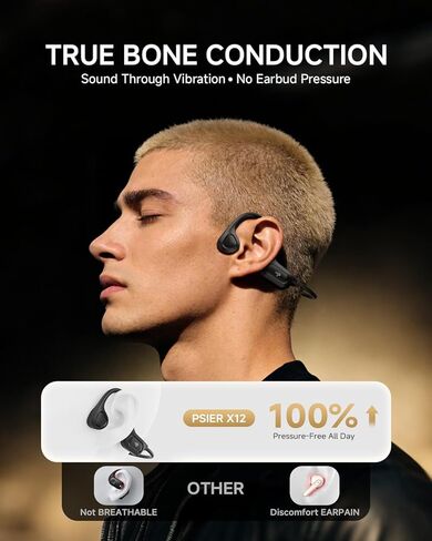 سماعات بلوتوث PSIER، سماعات أذن مع خطافات للأذن، سماعات أذن للجري مقاومة للماء IPX7 للرياضة in Kuwait