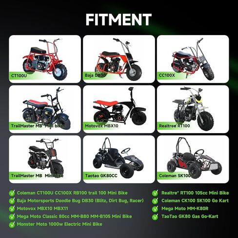 35 Chain 40 Tooth Mini Bike Rear Sprocket for Coleman CT100U CC100X Trail 100 CK100 Baja Doodle Bug DB30 Motovox MBX10 MBX11 Mega Moto 80cc Taotao GK80 Go Kart Predator 97cc 100cc Minbike Parts in Kuwait