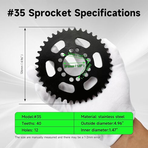 35 Chain 40 Tooth Mini Bike Rear Sprocket for Coleman CT100U CC100X Trail 100 CK100 Baja Doodle Bug DB30 Motovox MBX10 MBX11 Mega Moto 80cc Taotao GK80 Go Kart Predator 97cc 100cc Minbike Parts in Kuwait