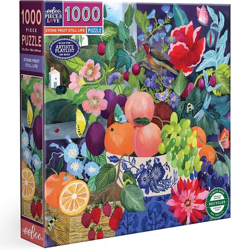 eeBoo Piece & Love: Spring Bouquet - 1000 Piece Puzzle - Adult Square Jigsaw, 23x23, Includes Image Reference Insert, Glossy Pieces in Saudi Arabia
