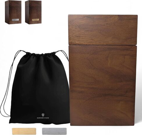RedwoodStudio Premium Large Black Wood Urn for Human Ashes Adult Male Solid | Wooden Keepsake Box for Memorial Cremation Ash | Up to 220 lbs Cremains Capacity | Includes Bag and Engraving Plaques | in Kuwait