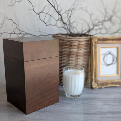 RedwoodStudio Premium Large Black Wood Urn for Human Ashes Adult Male Solid | Wooden Keepsake Box for Memorial Cremation Ash | Up to 220 lbs Cremains Capacity | Includes Bag and Engraving Plaques | in Kuwait