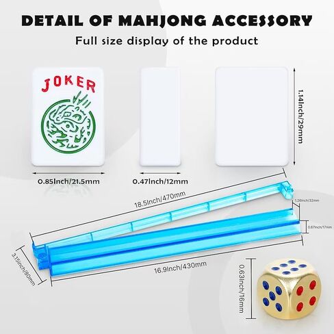 مجموعة ألعاب American Mahjong الجديدة، 166 بلاطًا أبيض فاخرًا مع نردات معدنية محمولة، 4 رفوف الكل في واحد مع دافعات، مجموعات ألعاب Mah-Jong، لعبة Ma Jong Tile (أحمر) in Kuwait