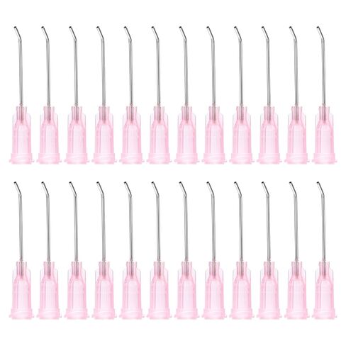 PATIKIL 16Ga x 1 Inch Dispensing Needle Tips, 36Pcs Stainless Steel 45 Degrees Pre Bent Glue Needle Tube Blunt Tips with Luer Lock for Glue Oil Applicator, Grey in Kuwait