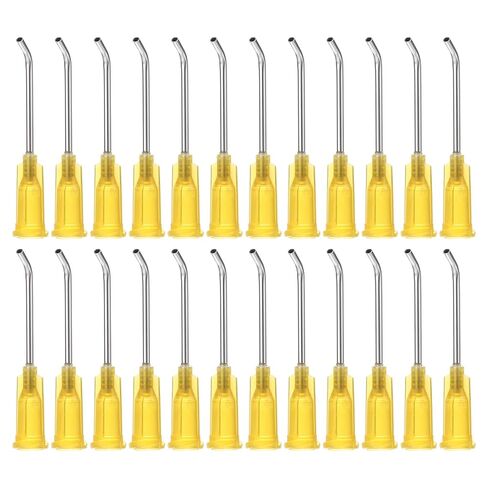 PATIKIL 16Ga x 1 Inch Dispensing Needle Tips, 36Pcs Stainless Steel 45 Degrees Pre Bent Glue Needle Tube Blunt Tips with Luer Lock for Glue Oil Applicator, Grey in Kuwait