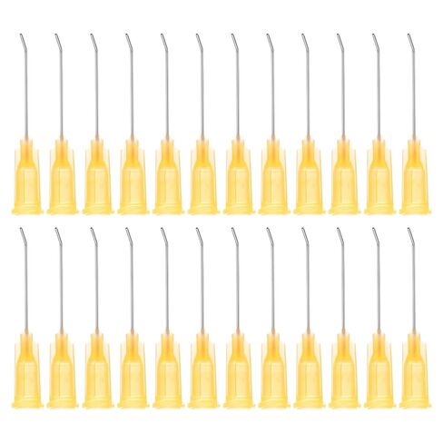 PATIKIL 16Ga x 1 Inch Dispensing Needle Tips, 36Pcs Stainless Steel 45 Degrees Pre Bent Glue Needle Tube Blunt Tips with Luer Lock for Glue Oil Applicator, Grey in Kuwait