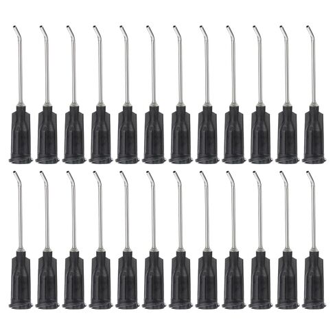 PATIKIL 16Ga x 1 Inch Dispensing Needle Tips, 36Pcs Stainless Steel 45 Degrees Pre Bent Glue Needle Tube Blunt Tips with Luer Lock for Glue Oil Applicator, Grey in Kuwait