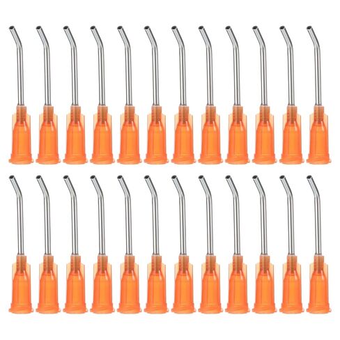 PATIKIL 16Ga x 1 Inch Dispensing Needle Tips, 36Pcs Stainless Steel 45 Degrees Pre Bent Glue Needle Tube Blunt Tips with Luer Lock for Glue Oil Applicator, Grey in Kuwait