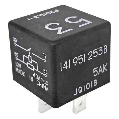 141951253B 53 Relay - 12V 30A/40A 4 -Pin SPST Control Control Relay متوافق مع Volkswagen Golf/Passat و Audi A3/A4/Q5 والمزيد - للمشجعين والمصباح الأمامي ، والتهوية الوزراء. in Kuwait